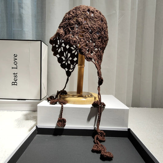 Handmade Cotton Crochet Ethnic Baotou Hat