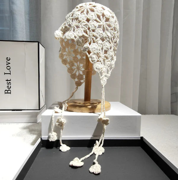 Handmade Cotton Crochet Ethnic Baotou Hat