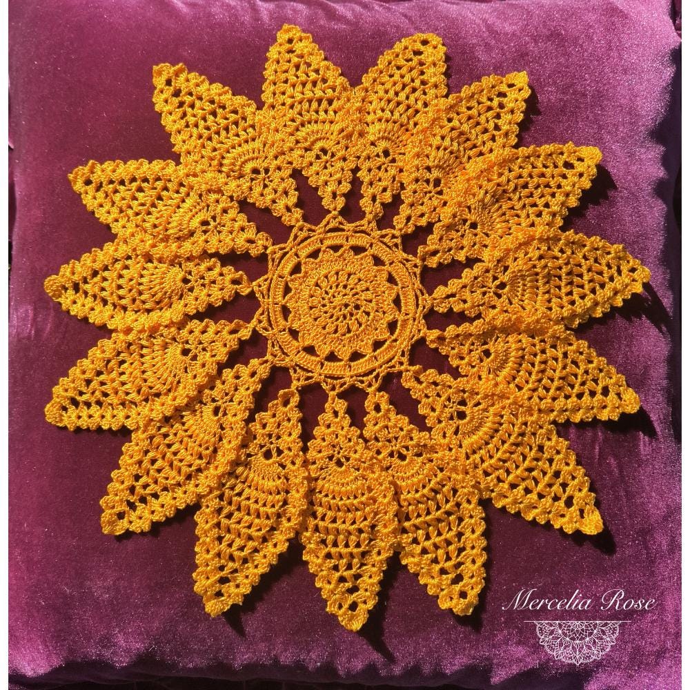 Solar Plexus Portal Mandala – Golden Sunburst Sacred Circle Crochet Pattern