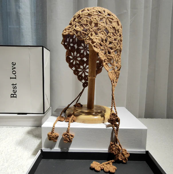 Handmade Cotton Crochet Ethnic Baotou Hat