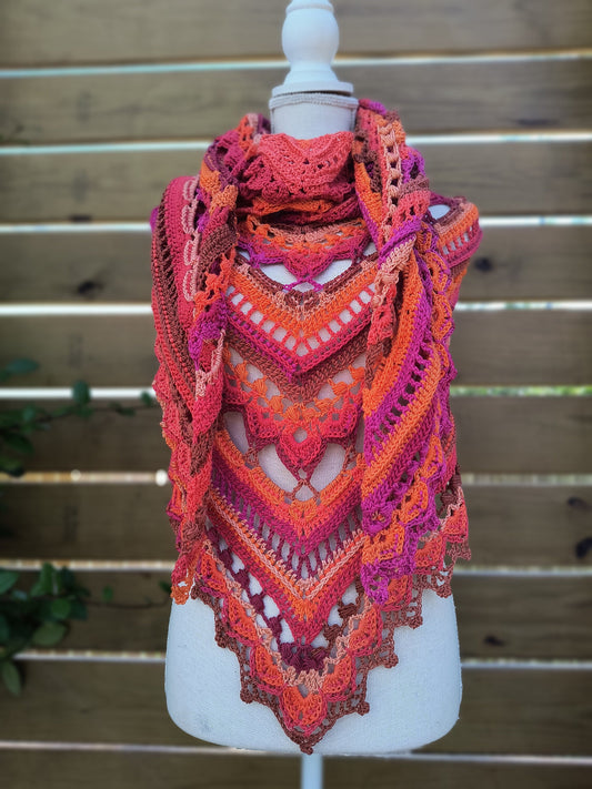 Handmade Pheonix Flame Prayer Shawl