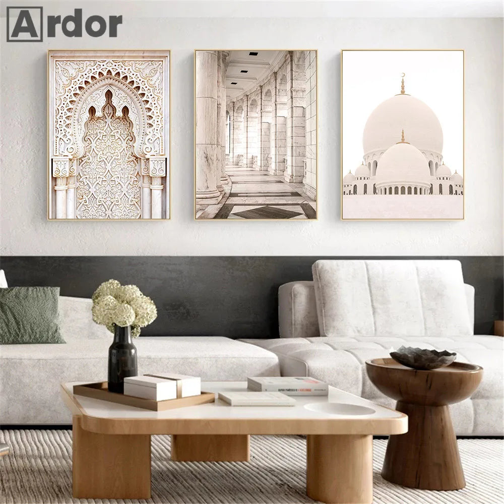 Islamic Floral Geometric Canvas Collection (Unframed)