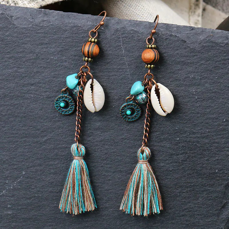 Woodland Tassel Drop Earrings