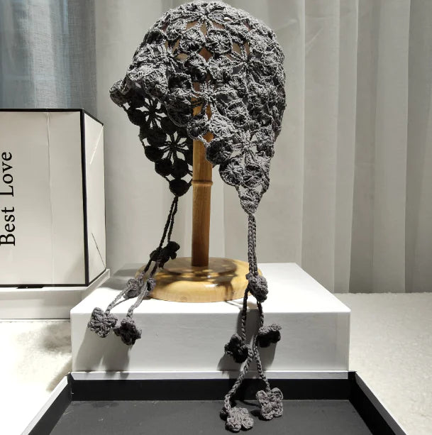 Handmade Cotton Crochet Ethnic Baotou Hat