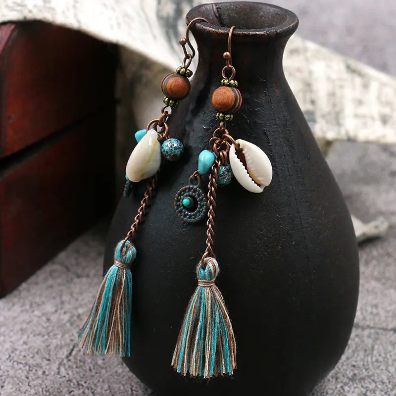 Woodland Tassel Drop Earrings